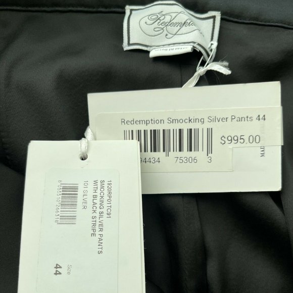 Redemption Black/Silver Shimmer Smocked Blazer Satin Pant Suit. - Picture 8 of 9
